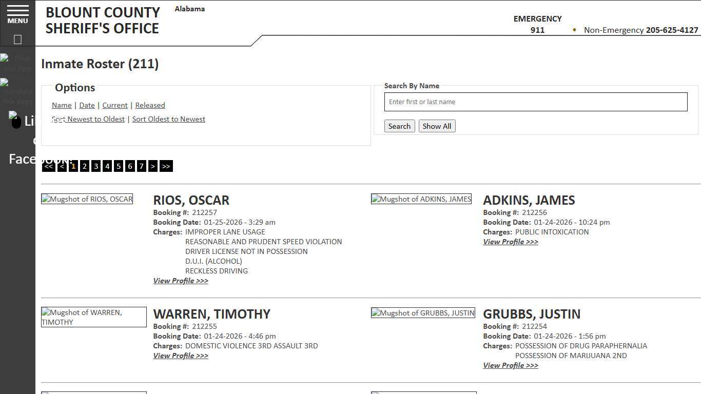 Inmate Roster - Current Inmates Booking Date Descending - Blount County Sheriff AL