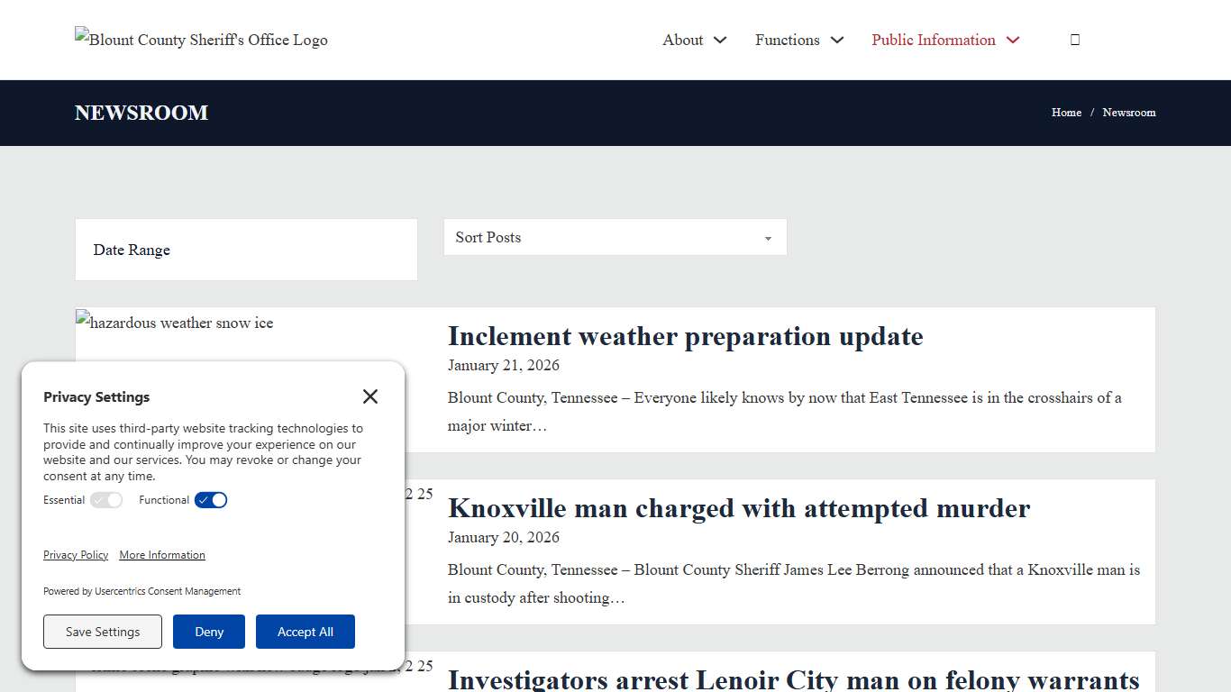 News, Media Release - Blount County Sheriff's Office